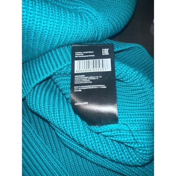 DRYKORN For Beautiful People Teal Round Neck Knit Sweater Size XL - Picture 6 of 6